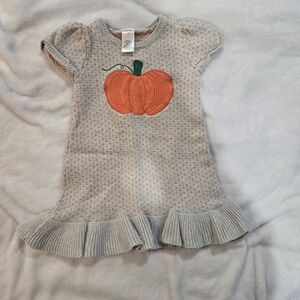 Gymboree Pumpkin Patch Kids Sweater Dress - Gray and Orange